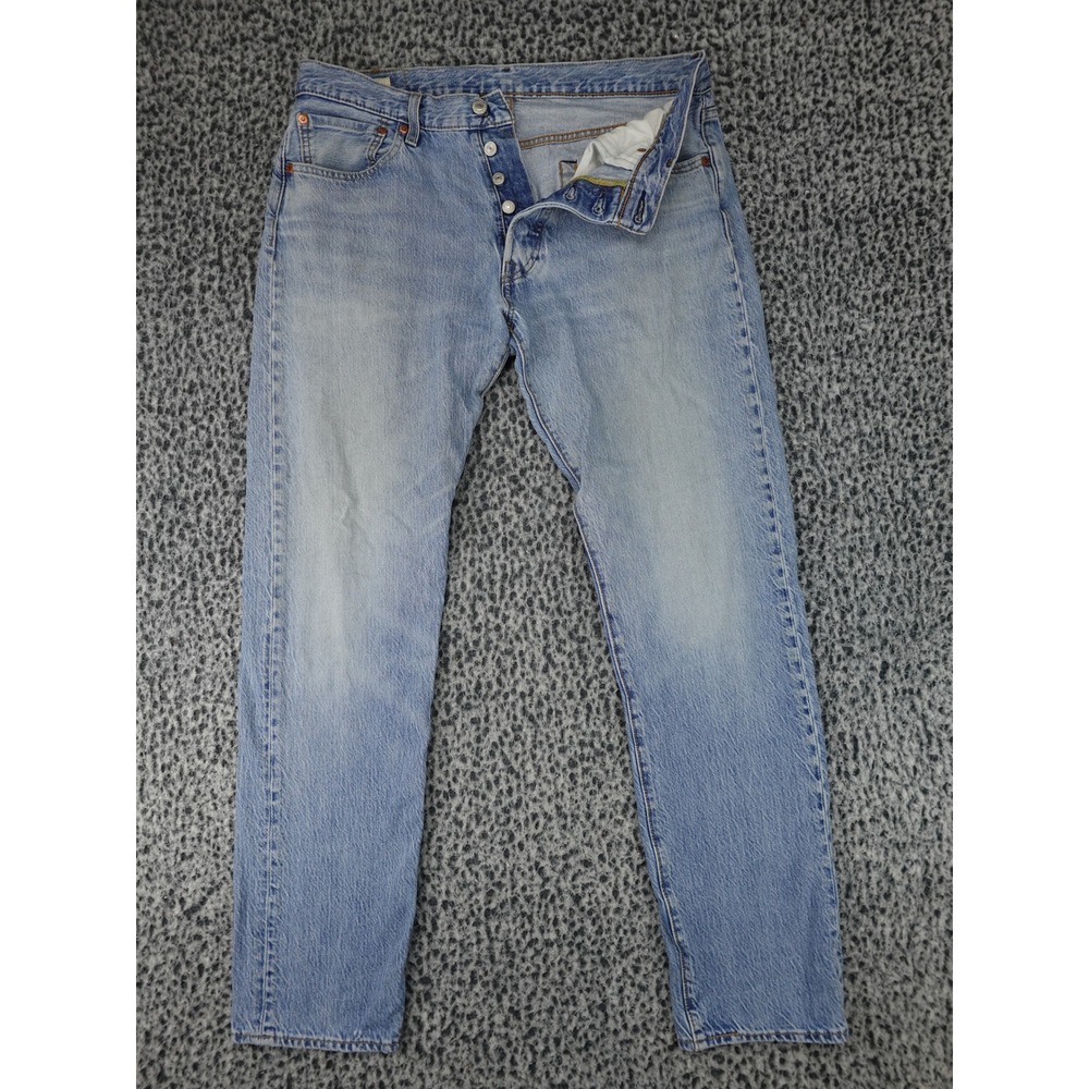Levi's 501 Premium Jeans Mens 34x34 Light Blue Straight Leg Button Fly